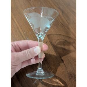 Vintage McBride Cameo Frosted Leaf Cocktail / Martini Goblets – Set of 4 (1945)